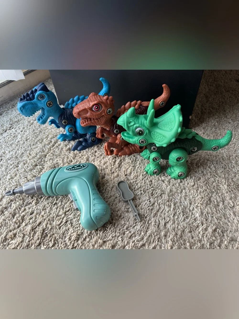 Laradola Take Apart Dinosaur Toy Set with Electric Drill – 3 Dinosaurs